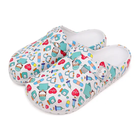 Women Print Nurse Shoes Wholesale Custom Medical Slippers Clogs