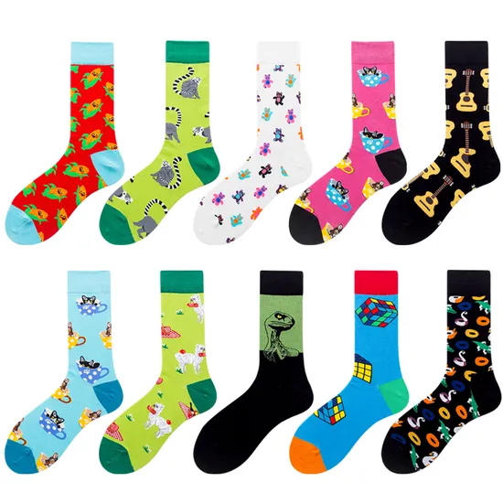 Custom High Quality Calcetines Logo Design Jacquard Funny Socks
