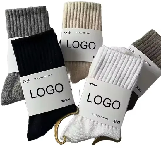 High Quality Custom Logo Socks Manufacturer Sokken Calcetines Sock-Stocking White Happy Funny Unisex Crew Sports Custom Design Cotton Men Socks