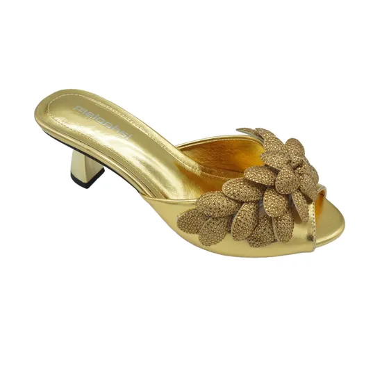 New Style Fashion Gold Customized Women Slippers Ladies Branded Shoes High Quality Outdoors for Party Zapatillas Replicas