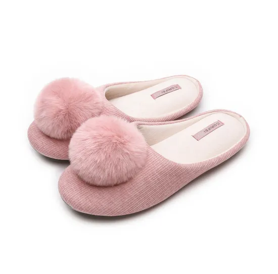 Corifei Women POM House Slippers for Bedroom Slip-on Soft Non-Slip Lightweight Indoor Outdoor