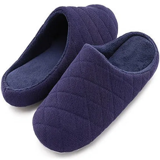 Flat TPR Sole Home Slippers Womens Closed Toe Winter Indoor Slipper