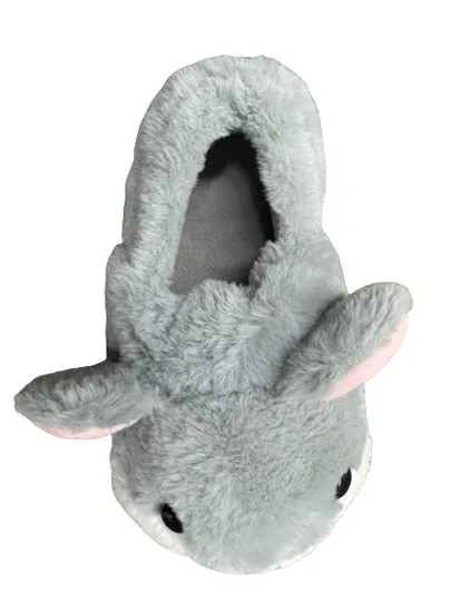 Lovely Rabbit Cartoon Design Ears Soft Home Shoes EVA Sole Indoor and Outdoor Warm Slippers for Girls in Winter
