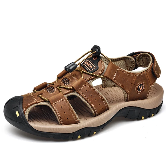Summer Casual Baotou Leather Outdoor Non-Slip Beach Large Size Sandals for Men
