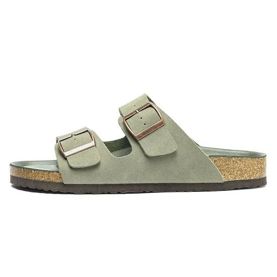 Factory OEM Wholesale and Custom Men`S and Women′s Leather Sandals with Comfortable Cork Pad Flat Toe Sandals, Beach Shoes