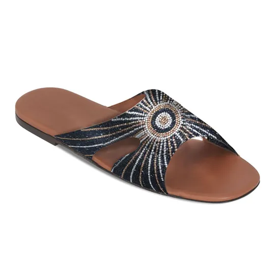New Design Women Summer Outdoor Slides Women Walking Style Flat Sandals