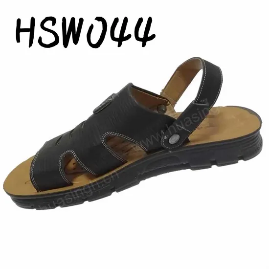Gww, Fashion Seaside Vacation Wide Width Beach Shoe for Sale Anti-Skid PU Injection Outsole Oversize Men Sandal Hsw044