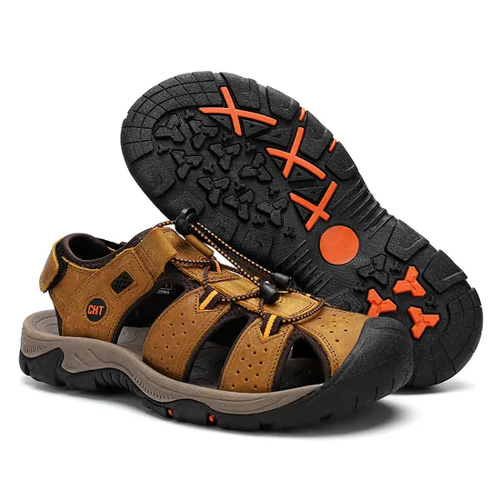 Men Plus Size Summer Shoes Popular Designer Leather Sandals