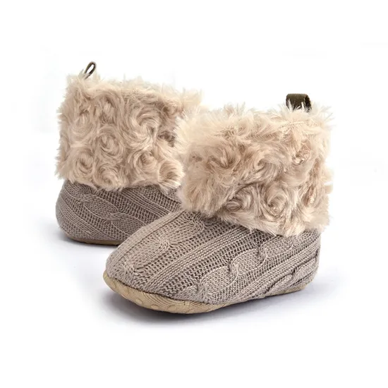 Winter Newborn Unisex Baby Girls Boys Velvet Rubber Sole Anti-Slip Shoes Pre-Walker Boots Esg11291