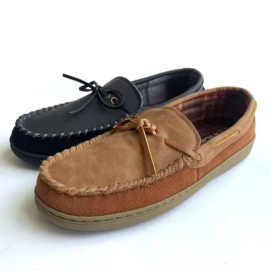 Latest Design TPR Sole Casual Cow Suede PU Leather Shoes Men Moccasins