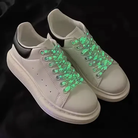 Fashionable Glow-in-The-Dark Shoe Laces, Custom Colorful Luminous Shoelaces for Shoes