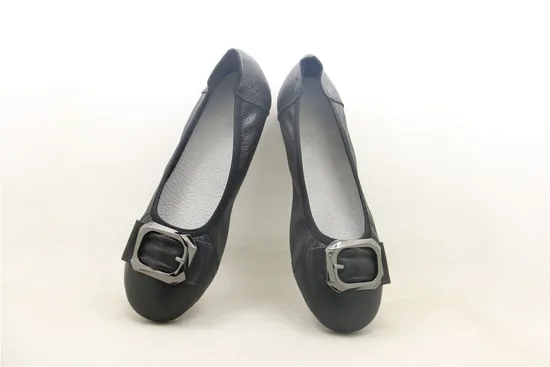 Comfort Low Top Design Soft Leather Flat Shoe Women Work Shoe Casual Shoe
