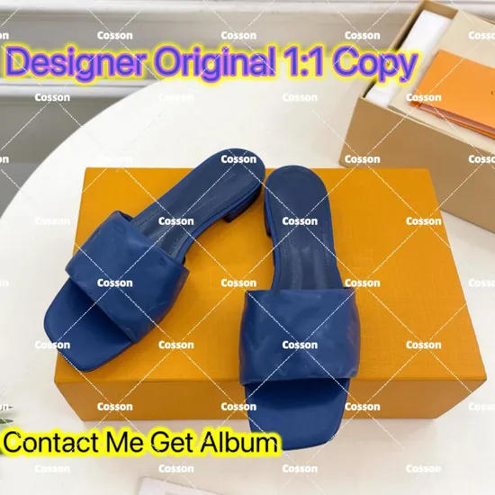 Wholesale Fashion Famous Branded Copy 1: 1 Replicas Open Toe Footwear Beach Flat Leather Shoes Luxury Designer Female Summer Slides Women′s Sandals Slippers