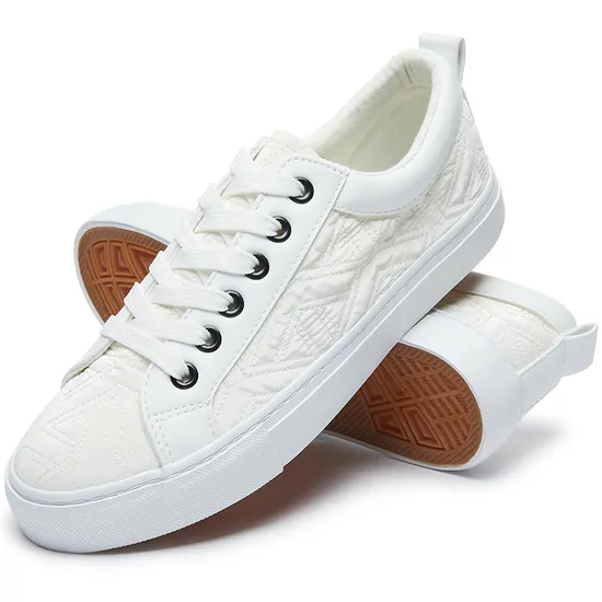 Wholesale Spring Lace up Rubber Sole Cotton Casual Custom Logo Unisex White Canvas Shoes for Mens
