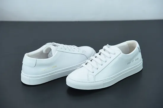 Common Projects Classic Small White Casual Leather Shoes Black Chip