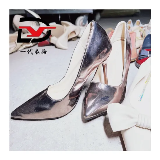 S15 2ND Hand Fashion Women Shoes Low Heels Leather Formal Mixed Sell in Bales