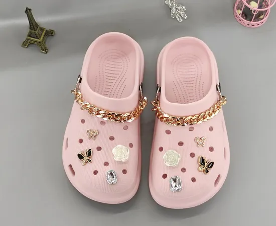 EVA Injection Lady Shoes Upper with Flower Women Sandal