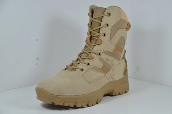 Wholesale Wear-Resistant Waterproof Quick-Release Zip Cow Leather Cushioning Desert Military Style Boots for Sale