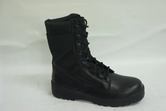 China Factory Wholesale Genuine Leather Military Style Black Jungle Boots