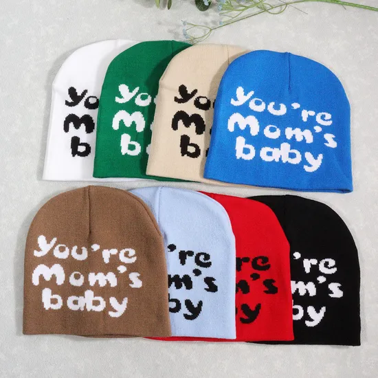 Wholesale Custom Logo Men Jacquard Beanies Unisex Adults Men′s Knitted Beanie Hat