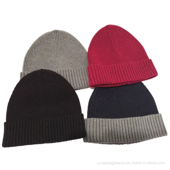 Custom Mens Streetwear Knitted Winter Warm Beanie Hats