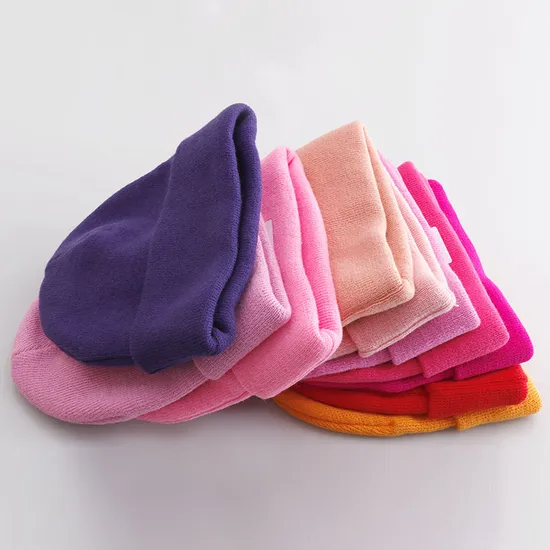 Soild Color Beanie Knit Hat with Custom Logo