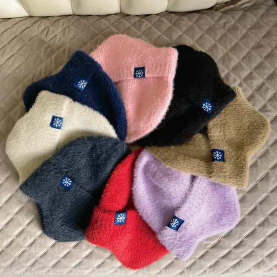 Outdoor Warm Knitted Beanies Wool Earflap Women Winter Thick Windproof Cycling Hat