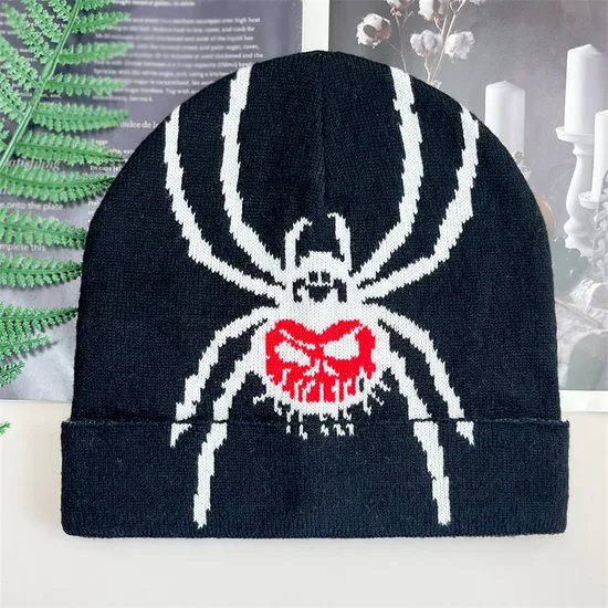 Y2K Fashion Hip Hop Trend Jacquard Printing Knitted Pullover Hat