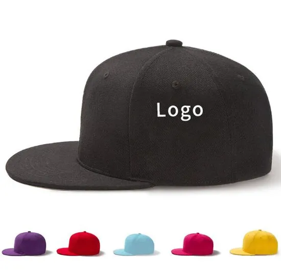 Custom 5 Panel 6 Panel Embroidery Logo Flat Brim Bill Hip Hop Black Snapbacks Caps Trucker Hats Adjustable Sports Baseball Hats & Cap
