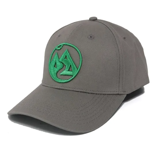OEM High Quality 6 Panel Gray Cotton Baseball Cap, Curved Brim Custom 3D Embroidery Logo Cap