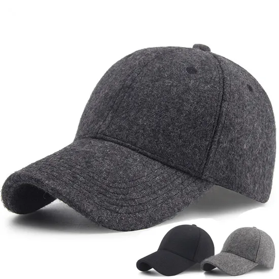 High Quality Customized 6 Panel Unisex Wool Baseball Caps