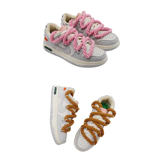 Wholesale 0.8cm Diameter 60cm Length Cotton Round Rope Twisted String Sports Shoes Shoelace