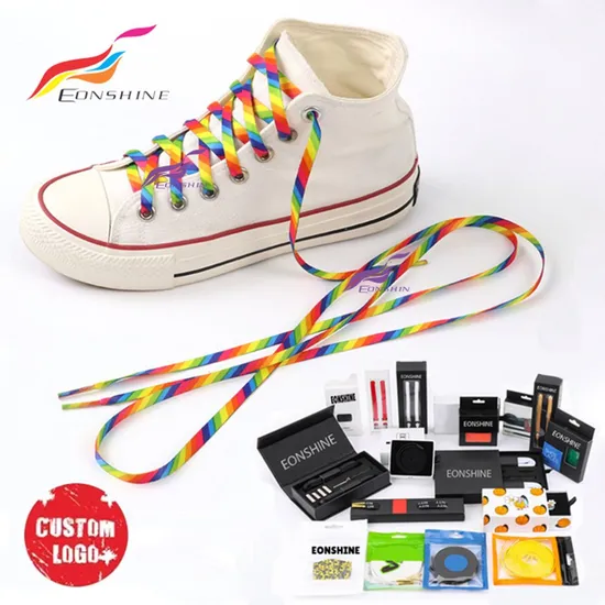 Custom Design Logo Shoe Strings Personalized Quality Printed Shoelace
