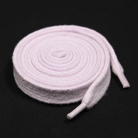 Hot Sale Thick Cotton Flat Bulk Shoelaces with Plastic Tips