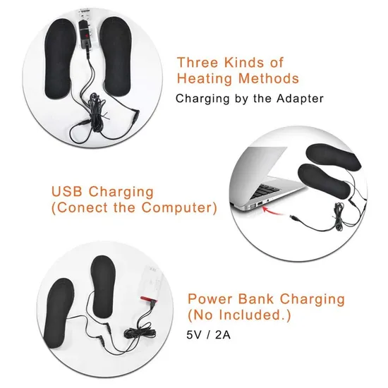 Customizable Electric Powered Heated Insoles Pad for Outdoor Camping