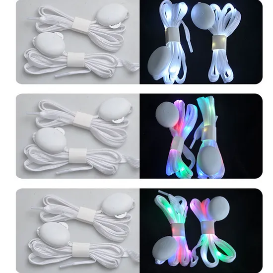 Shoelaces Flat Sneakers Canvas Shoelace Flash Party Glowing in The Dark Shoe Lace Fluorescent Shoelaces