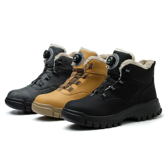 Dinggu Outdoor Men Winter Snow Boots High Quality Furry Inside Warm Shoes