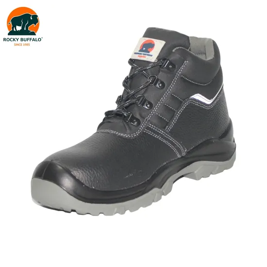 Rocky Buffalo Unisex Dual PU Injection Anti-Static Anti-Slip Steel Toe Plate Middle Cut Safety Industry Work Shoes