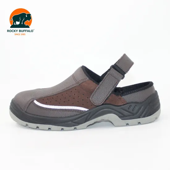 Rocky Buffalo Brown Genuine Leather PU Injection Outsole Safety Slippers Anti-Static Safety Shoes
