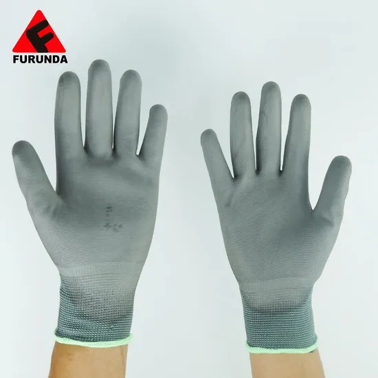 Thin Polyurethane (PU) Dipped Grip Coated Work Safety Glove Gardening Gloves for Light Work