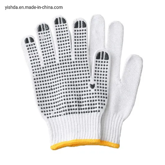 China Wholesale Safety Work Glove Labor/Working Guantes PVC/Dotted/Dots Cotton Knitted Gloves