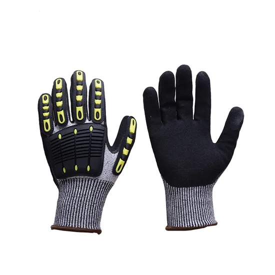 Cheapest Hppe Cut & Impact Resistant Gloves with Sandy Nitrile Coating