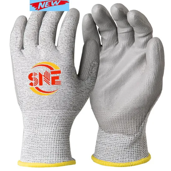 PU Coated Gloves Construction Industrial Safety Work Level 5 Hppe Insulated Anti Cut Resistant Gloves