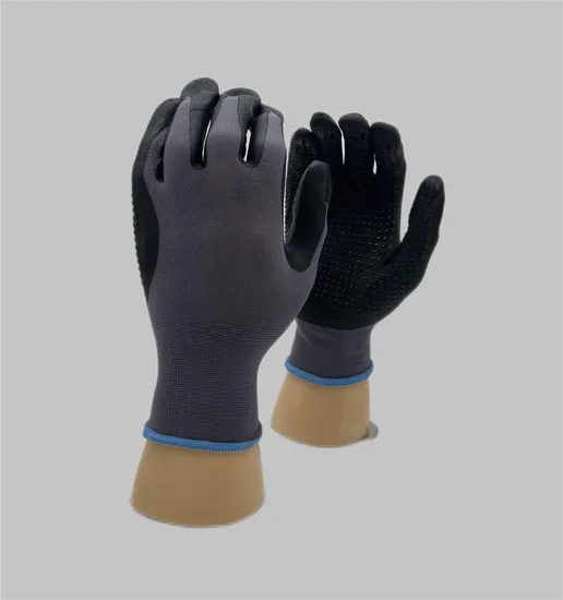 15g Nylon Spandex Liner Superfine Foam Nitrile Palm Dotted Glove