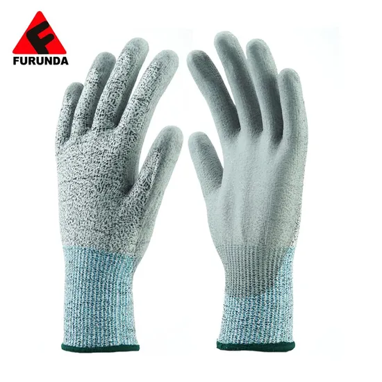 Cut Level 5 Hppe Liner PU Palm Coated Cut Resistant Work Gloves