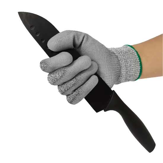 Best Price Manufacturer Gloves Hppe Cut Resistant Construction Mechanic Gardening Cooking Gloves PU Palm Coated Anti-Cutting Safety Work Gloves CE/ISO Standards