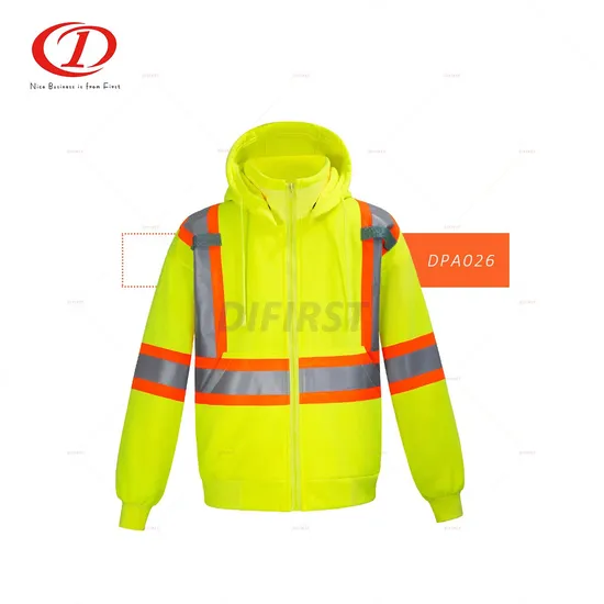En471/ANSI Hi Viz Reflective Safety Hoodies with Reflective Tape (DPA026)