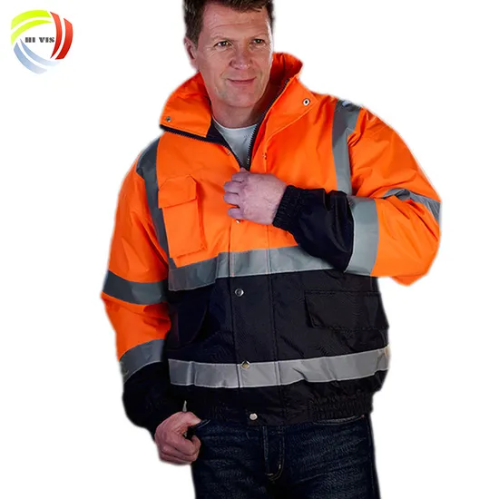 Reflective Safety Waterproof Hooded Men′s Winter Work Jacket