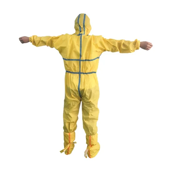 Impermeable Disposable Hooded Coverall Made of PP Fabric Coated PE