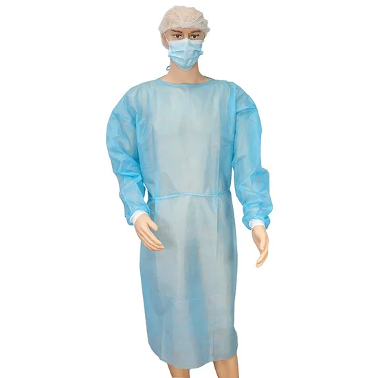 Xiantao Factory Supply High Quality Hotsale Disposable Nonwoven PP SMS Isolation Gown with Knit/Elastic Cuff